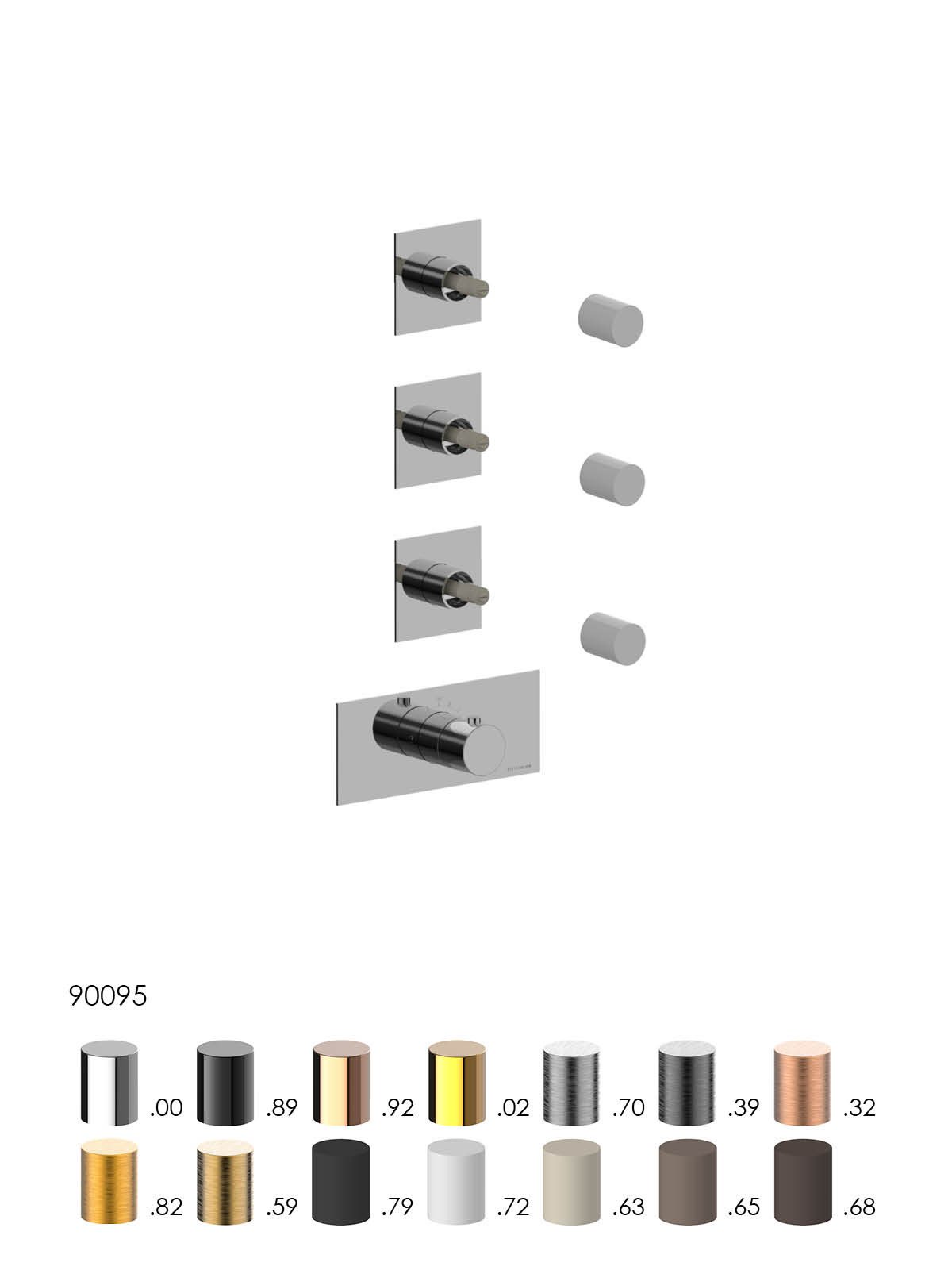 Kit de finition collecteur douche thermostatique 3-voies encastr