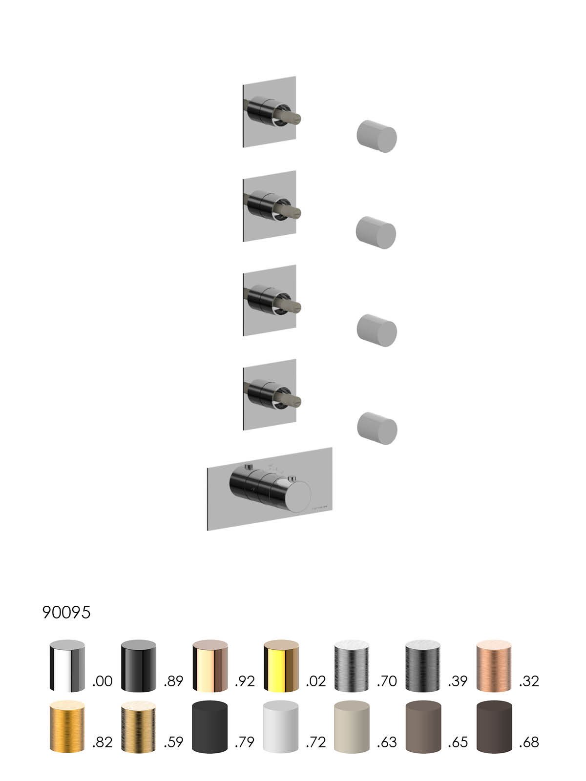 Kit de finition collecteur douche thermostatique 4-voies encastr