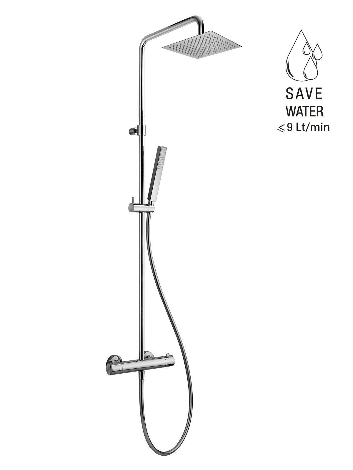 Mitigeur thermostatique anticalcaire de douche à l'extérieur